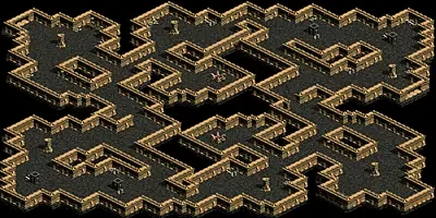 ミラーダンジョンレッドアイ秘密基地 B4 1-2のミニマップ
