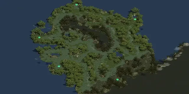 次元のウモスクェグマイヤー北東部のミニマップ