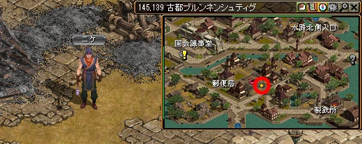 古都ブルンネンシュティグのニケと地図