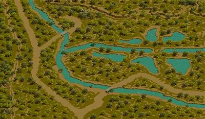 バヘル大河 / 北、東バヘル大河の交差地点のミニマップ