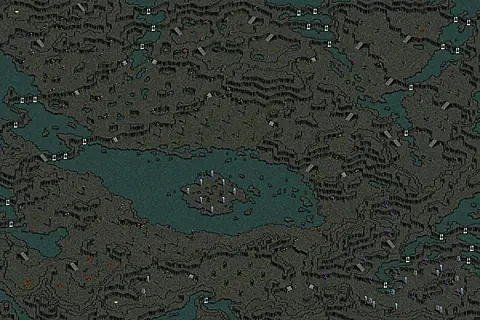 深淵の地底湖のミニマップ